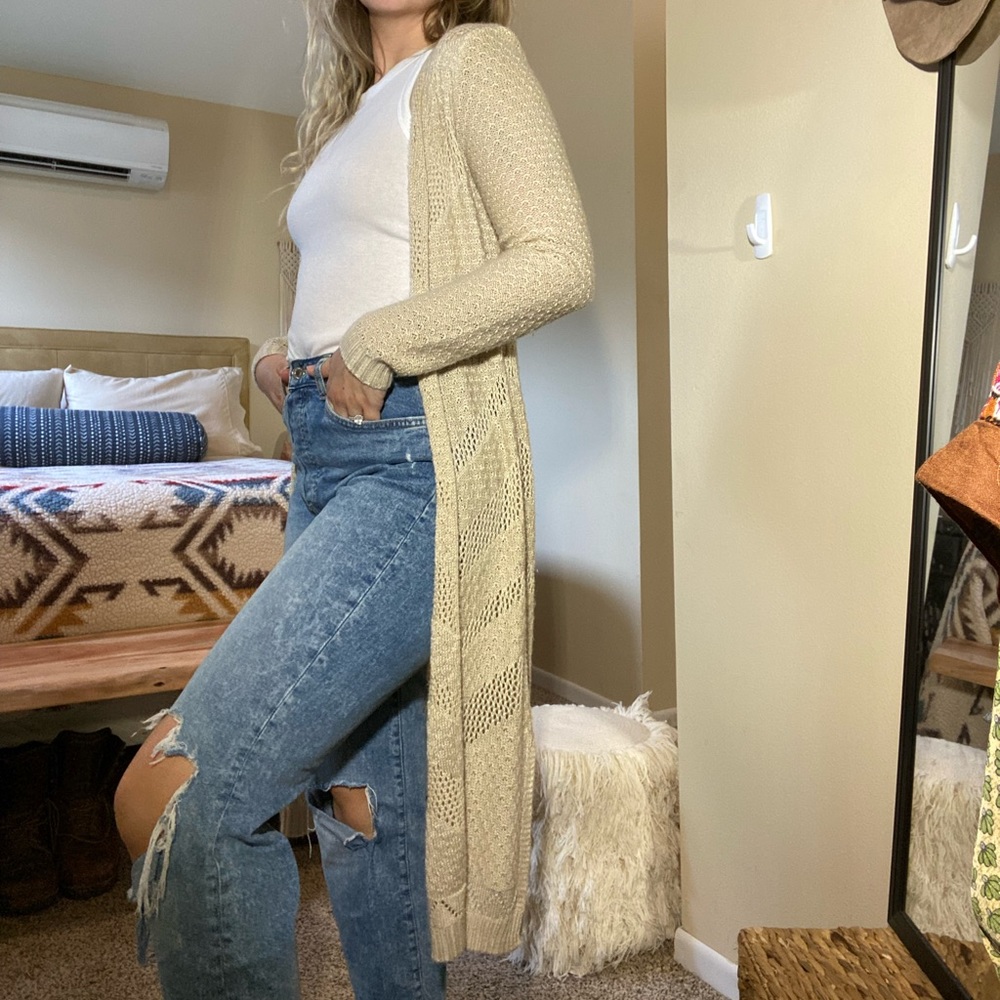 Cream Open Knot Cardigan